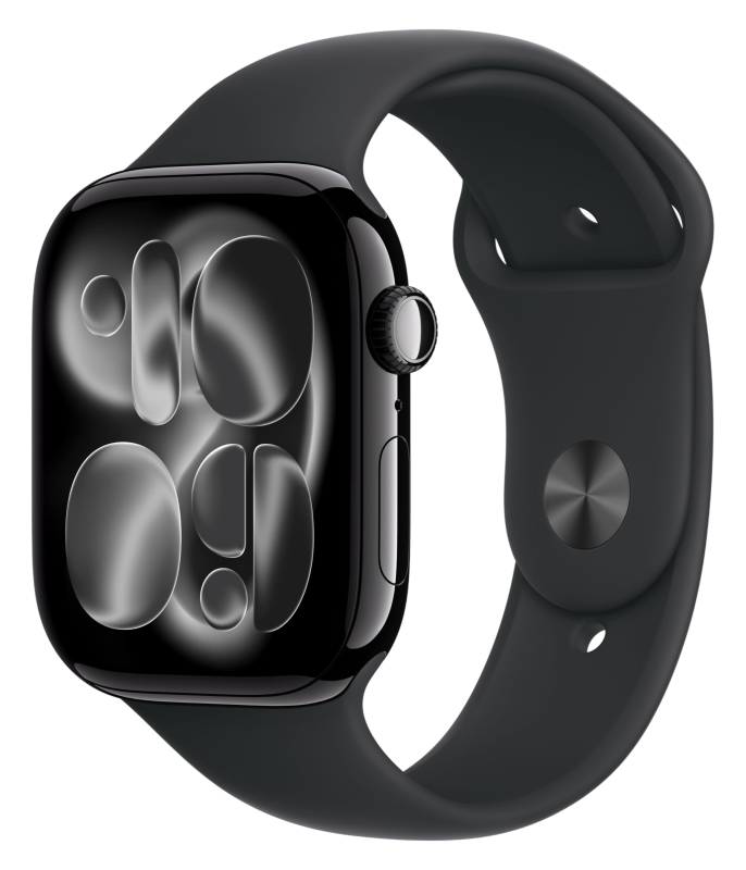 Apple Watch Series 11, 46mm, Jet Black Aluminum Black Sport Band M/L